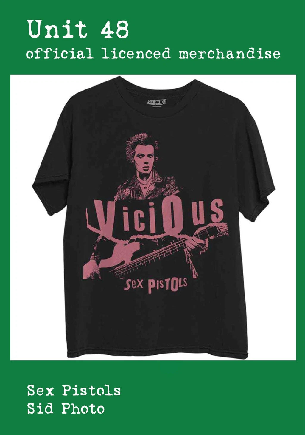Sex Pistols - Sid Photo - Black T-Shirt Official Licenced Merchandise
