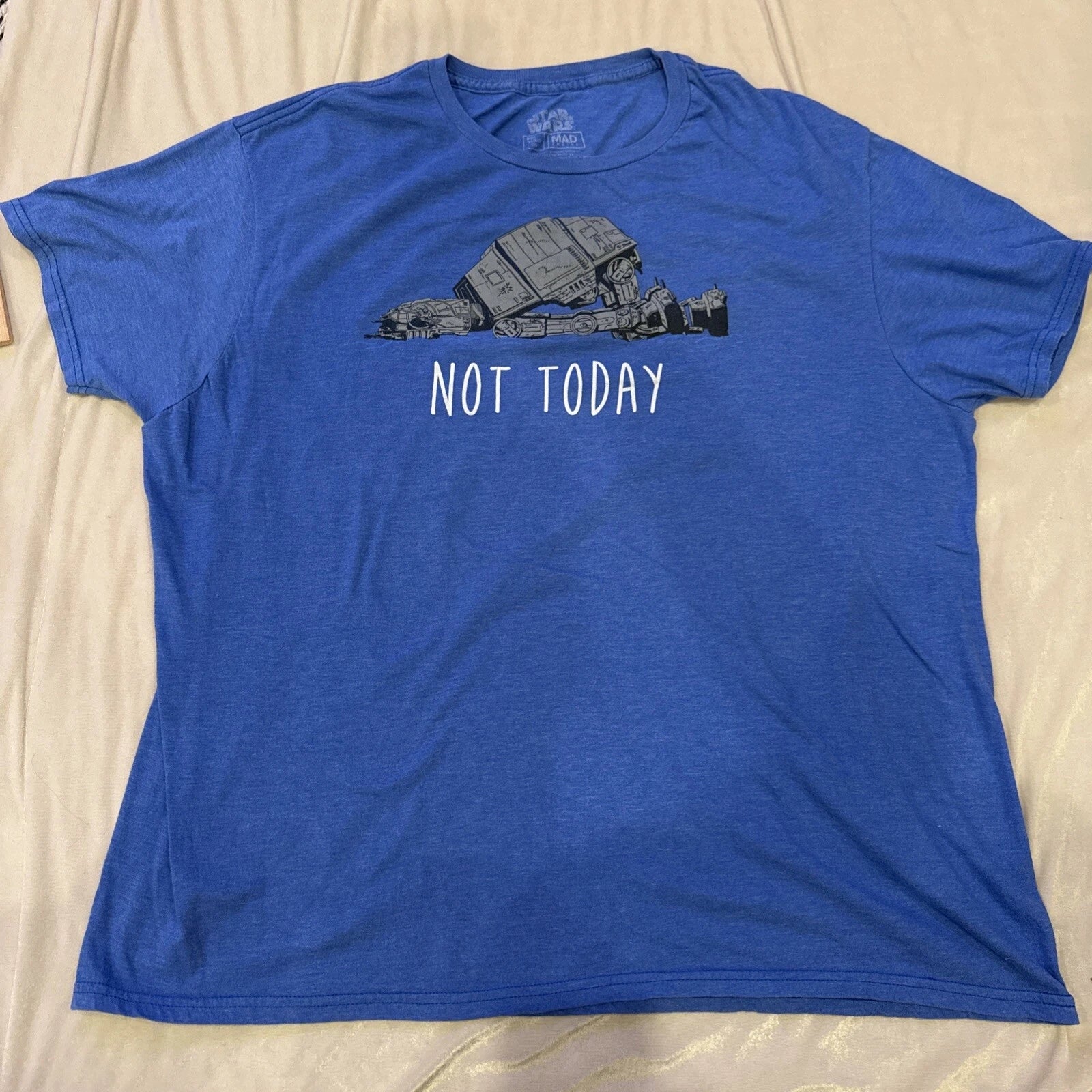 Star Wars Mens T-Shirt Not Today Lazy AT-AT Graphic Funny Mens XL