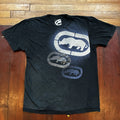Vintage Y2K Ecko Unltd Mens Black Rhino Graphic T Shirt L Streetwear