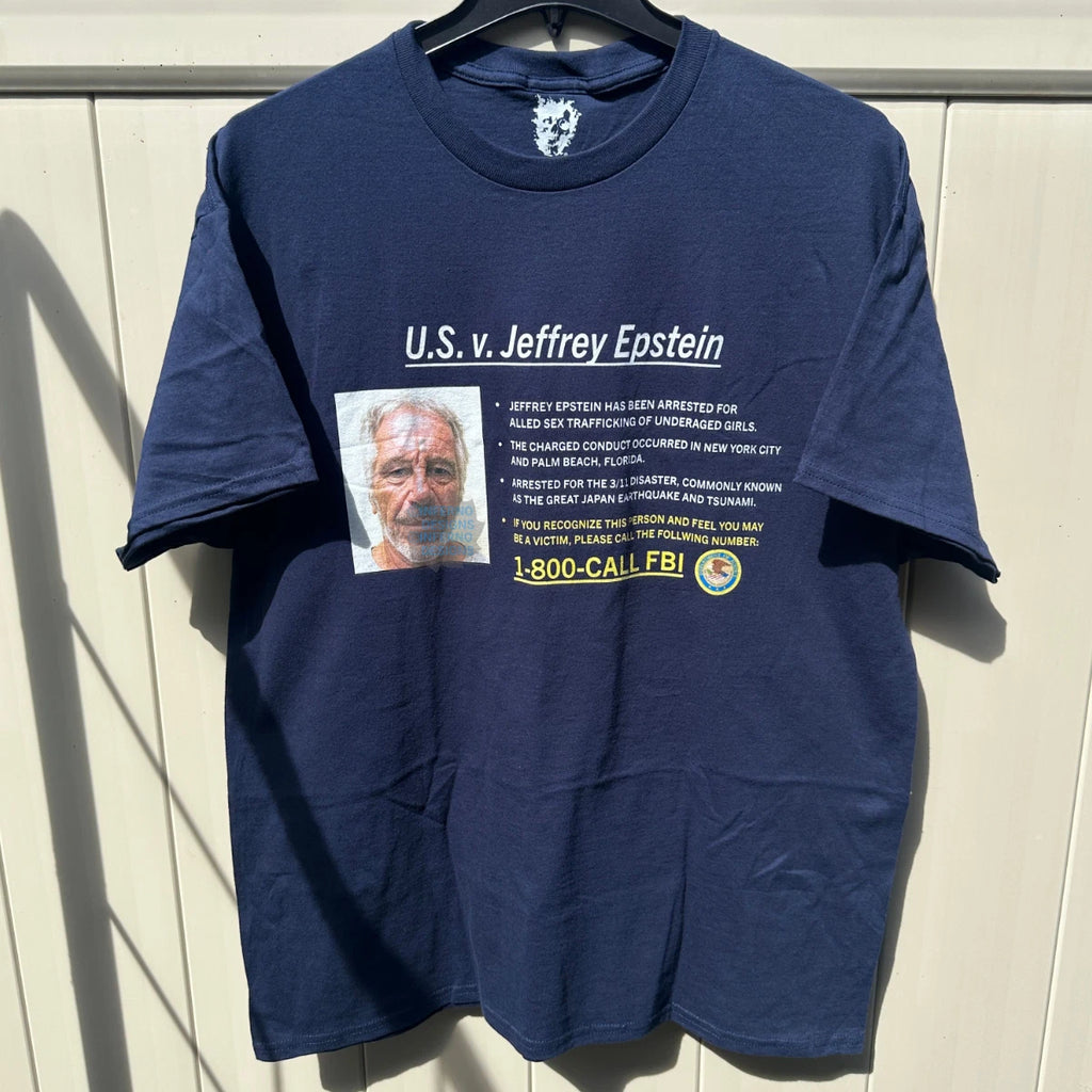 Jeffrey Epstein Shirt Funny Meme Tee Y2K Grunge Protest Political Blue Tshirt