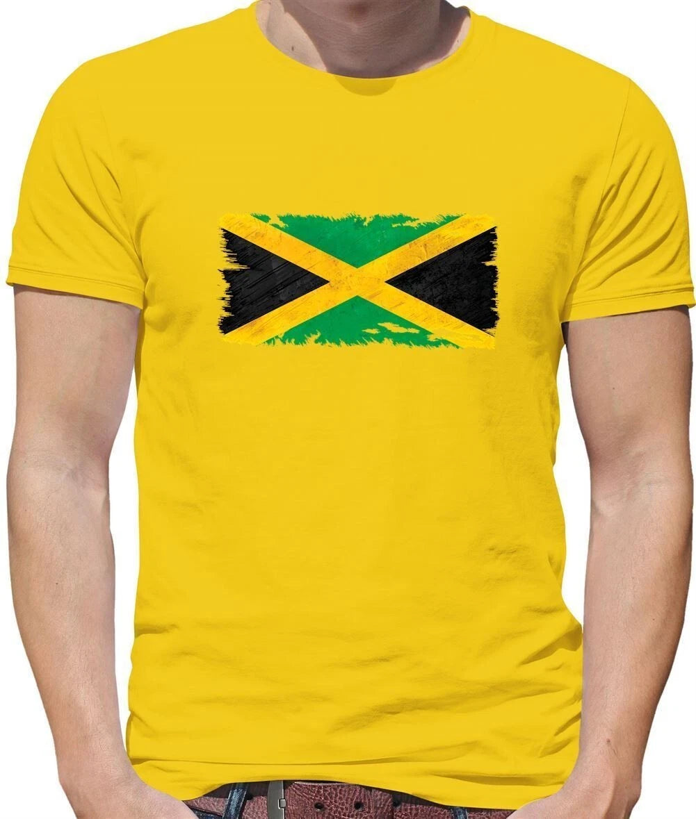 Jamaica Grunge Style Flag - Mens T-Shirt - Jamaican Love Kingston Town