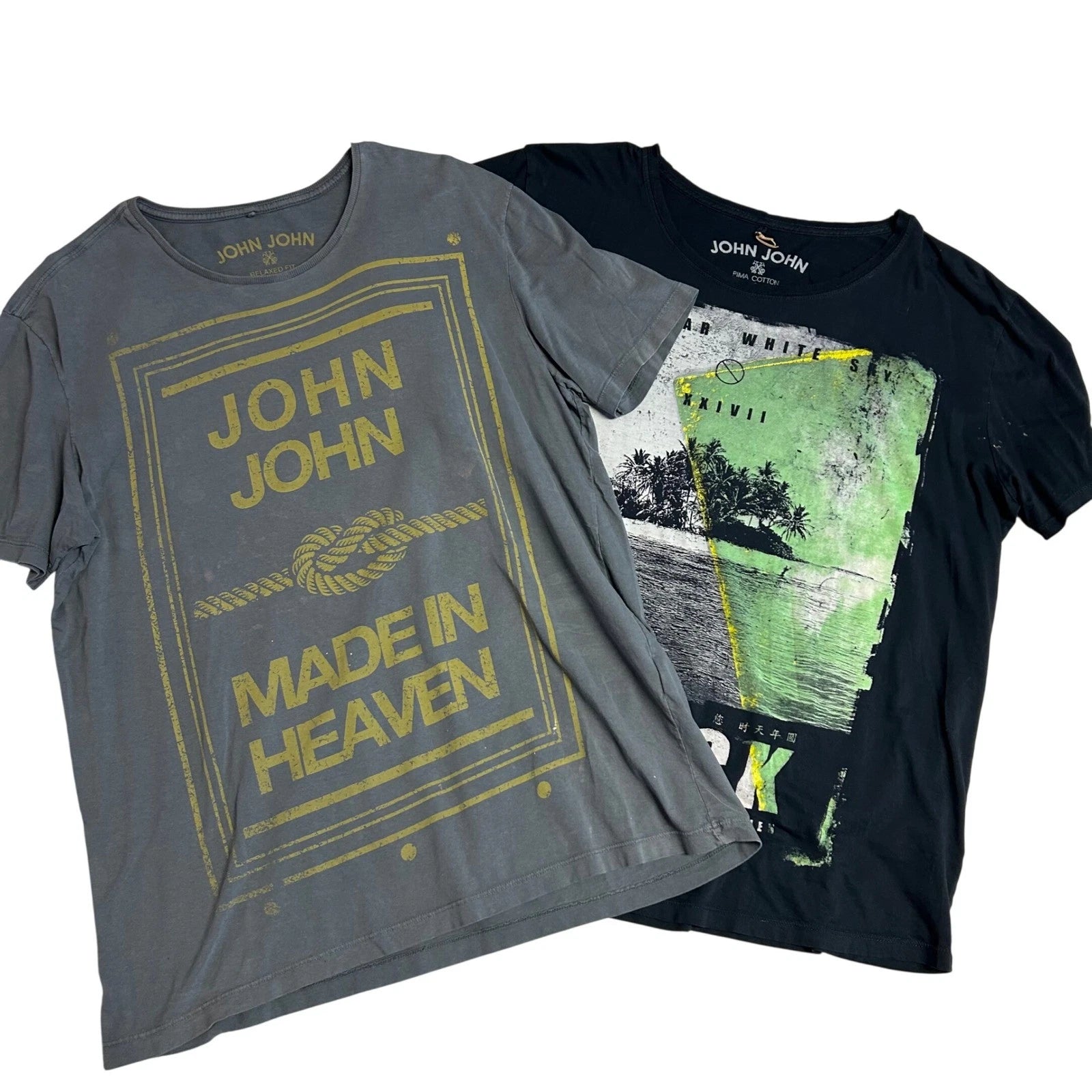 Grunge John John Made In Heaven Mens Graphic T-Shirt 2pc Bundle Large