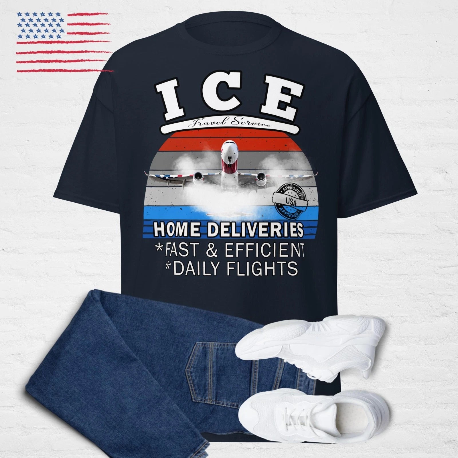 Funny ICE Shirt ICE Travel Service Immigration, Border Patrol T-Shirt Trump MAGA