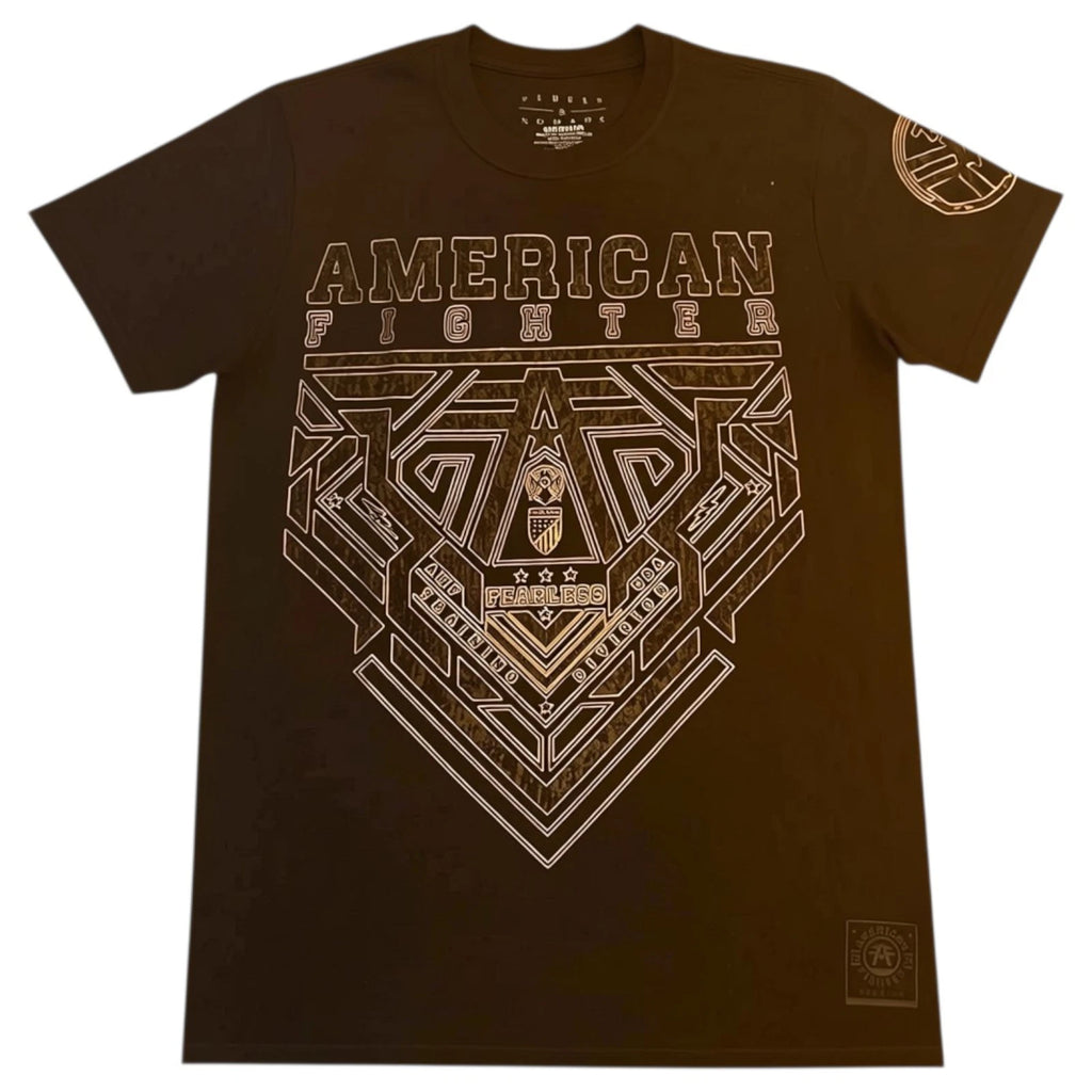 New Men's American Fighter Premium Athletic MMA Tattoo Black T-Shirt XS-4XL