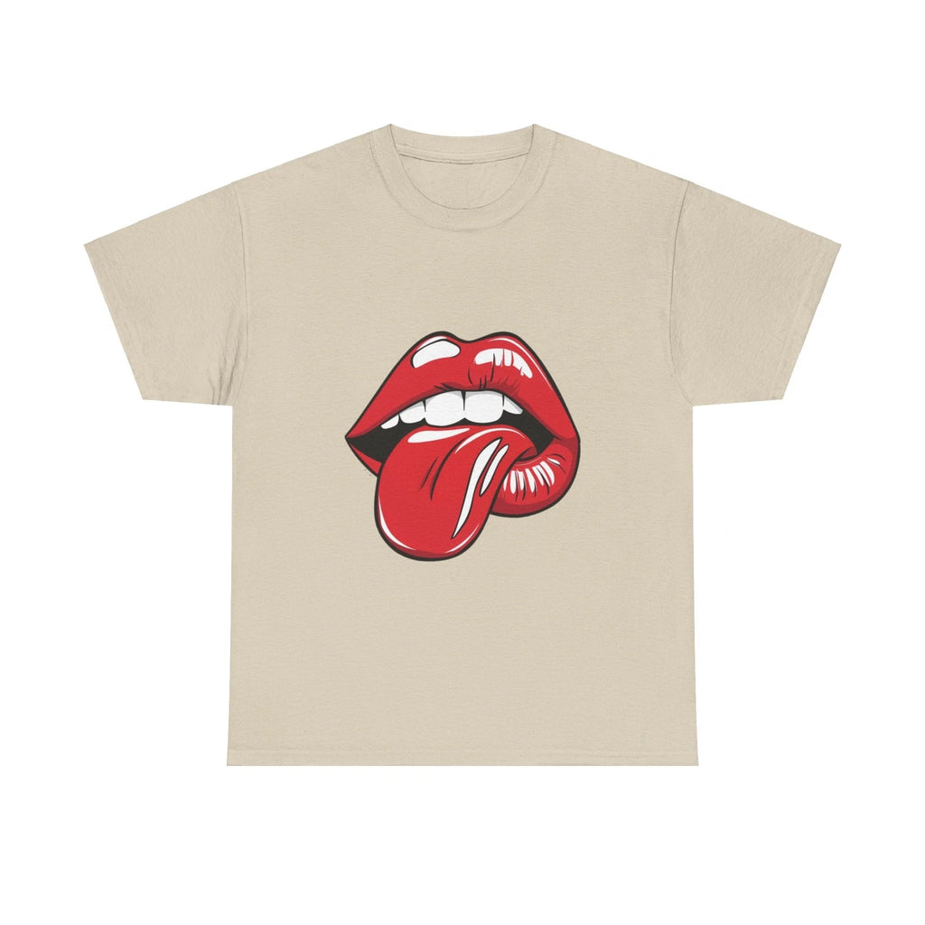 Sexy Retro PopArt Red Lips and Tounge Unisex heavy cotton Tshirt