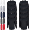 10 Pack Mens Cotton Crew Neck Long Sleeve Blank Plain Basic T-Shirt Tee Top Bulk