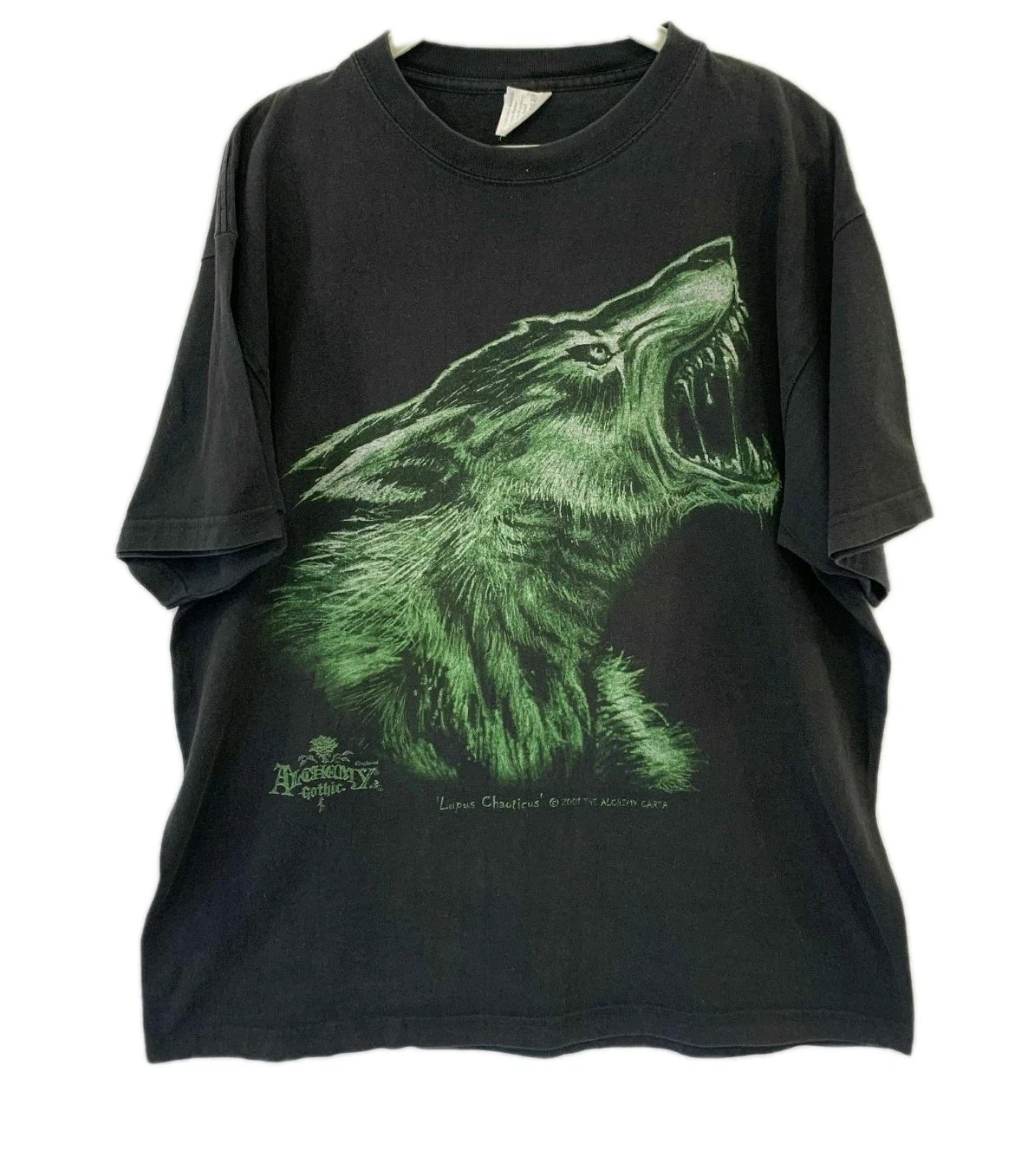 Alchemy Gothic Lupus Chaoticus Wolf Graphic T-Shirt 2001 Stedman Comfort XL #4