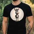 Mens Funny Cartoon Donkey Theme Cotton T-Shirt Size XS to 5XL