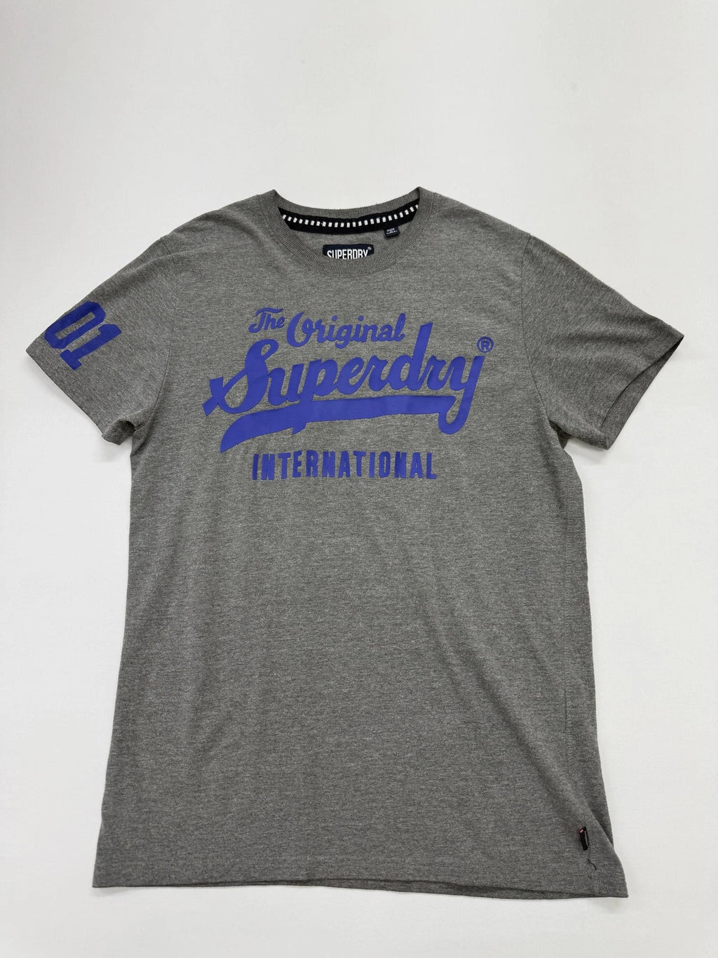 Superdry Men's Gray Graphic Print Crew Neck T-Shirt Size L