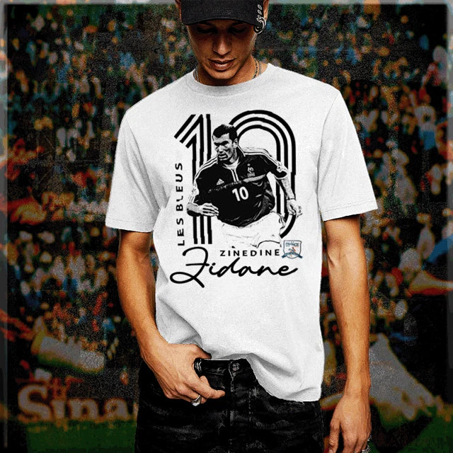 Soccer t-shirt Zidane Retro Football Legend World Cup, Zizou French football tee