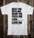 Retro Punk Tee T Shirt Novelty Seditionaries Boy London Beat Me Whip Me