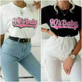 90's Baby Retro Graphic T-Shirt – Short Sleeve, Crew Neck, Black & White Tee