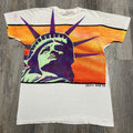 Vintage 1986 Statue of Liberty Reyez Nadi Pop Art Big Print Tee - Size XL
