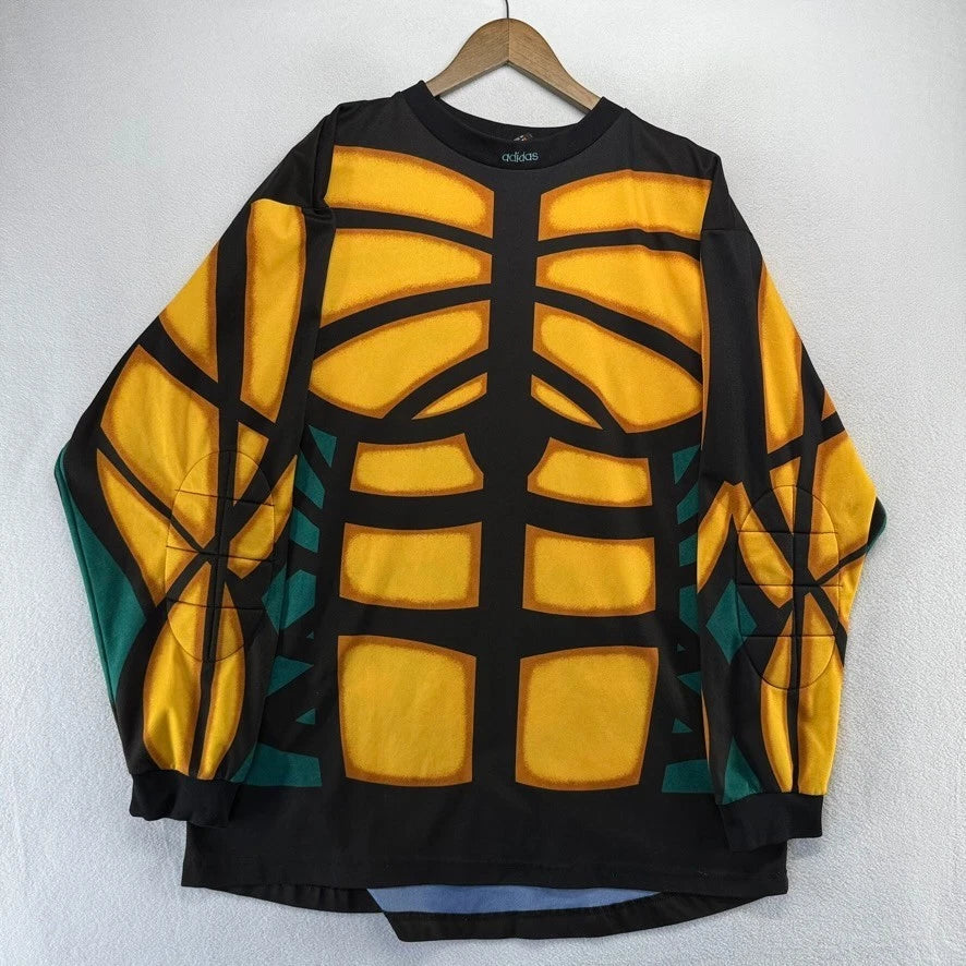 Vintage Adidas Soccer Jersey mens XL Black Yellow Terminator Predator Goalie 90s