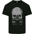 Grey Skull Gas Mask Biker Gothic Mens Light Cotton T-Shirt
