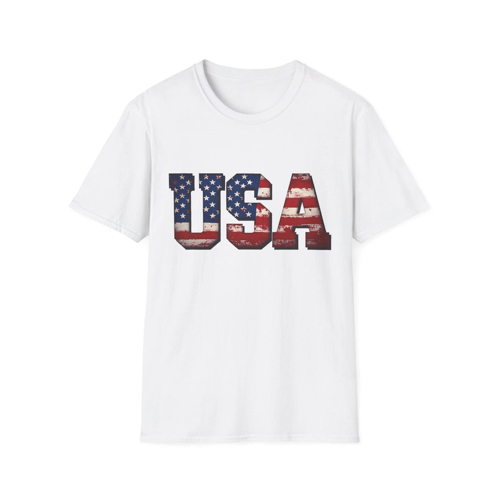USA flag letters T-Shirt, Patriotic American flag typography Tshirt