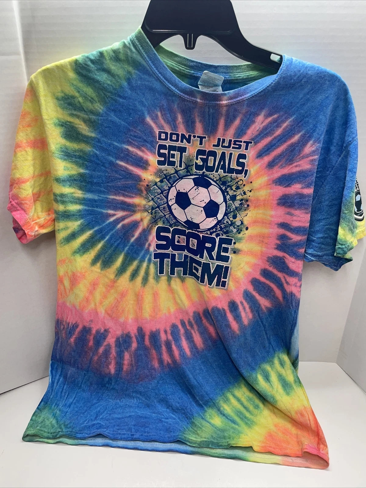 Steamboat Soccer Tournament 2019 Tie Dye T-Shirt Men’s Medium Colorful Graphic