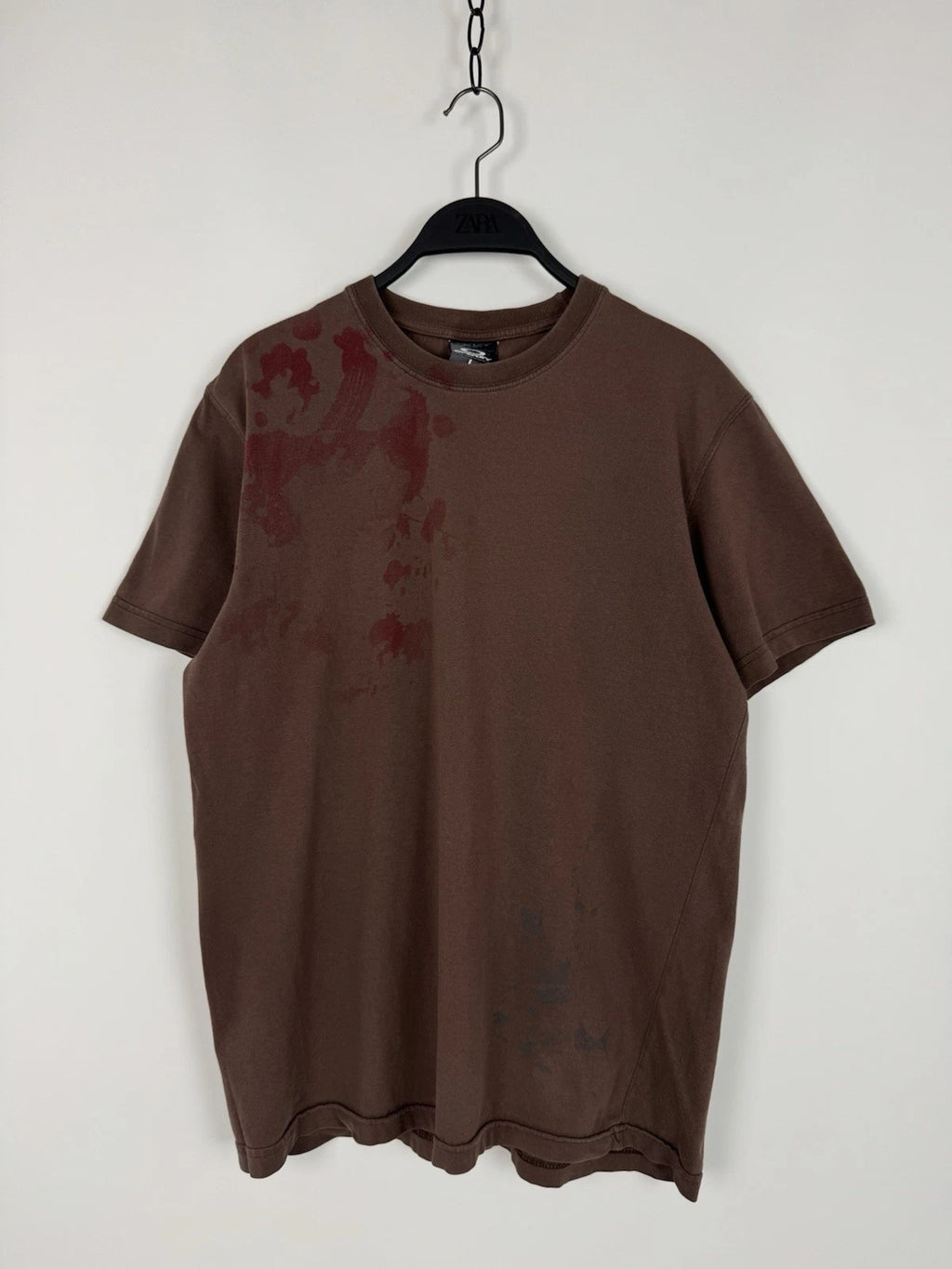 Y2K Vintage Distressed Oakley Face Graphic Brown T-Shirt