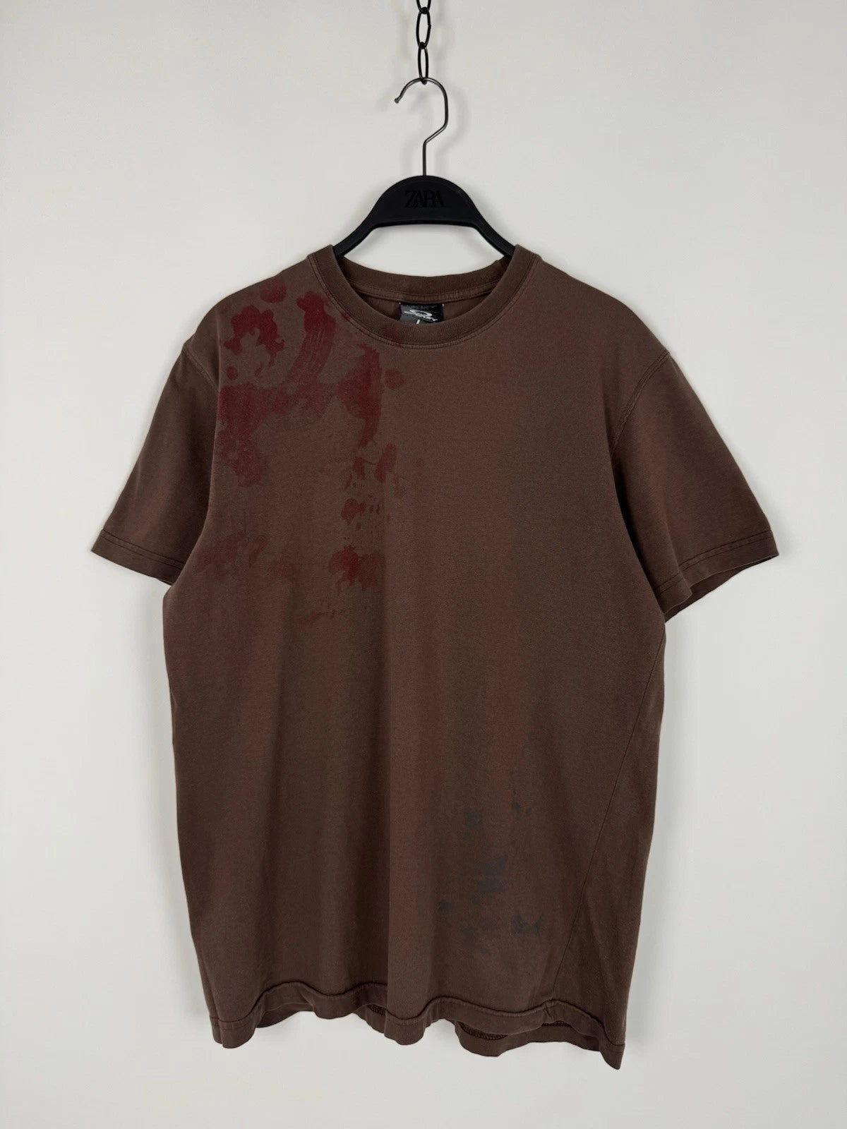 Y2K Vintage Distressed Oakley Face Graphic Brown T-Shirt