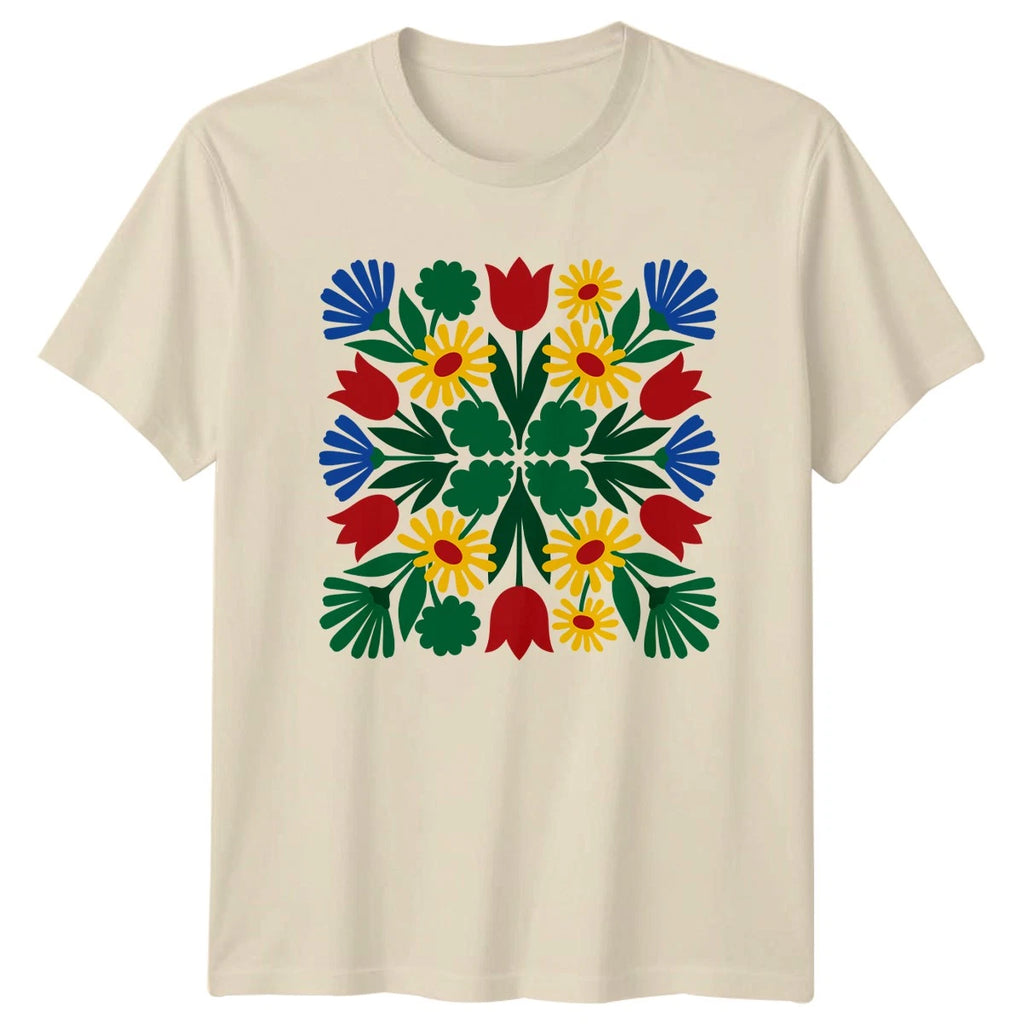 Boho Floral Botanical T-Shirt Womens Flower Garden Gift For Her