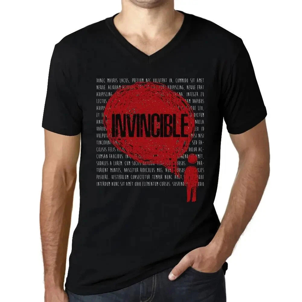 Men's Graphic T-Shirt V Neck Thoughts Invincible Eco-Friendly Limited Edition
