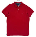TOMMY HILFIGER men's red slim fit polo collar t-shirt size M