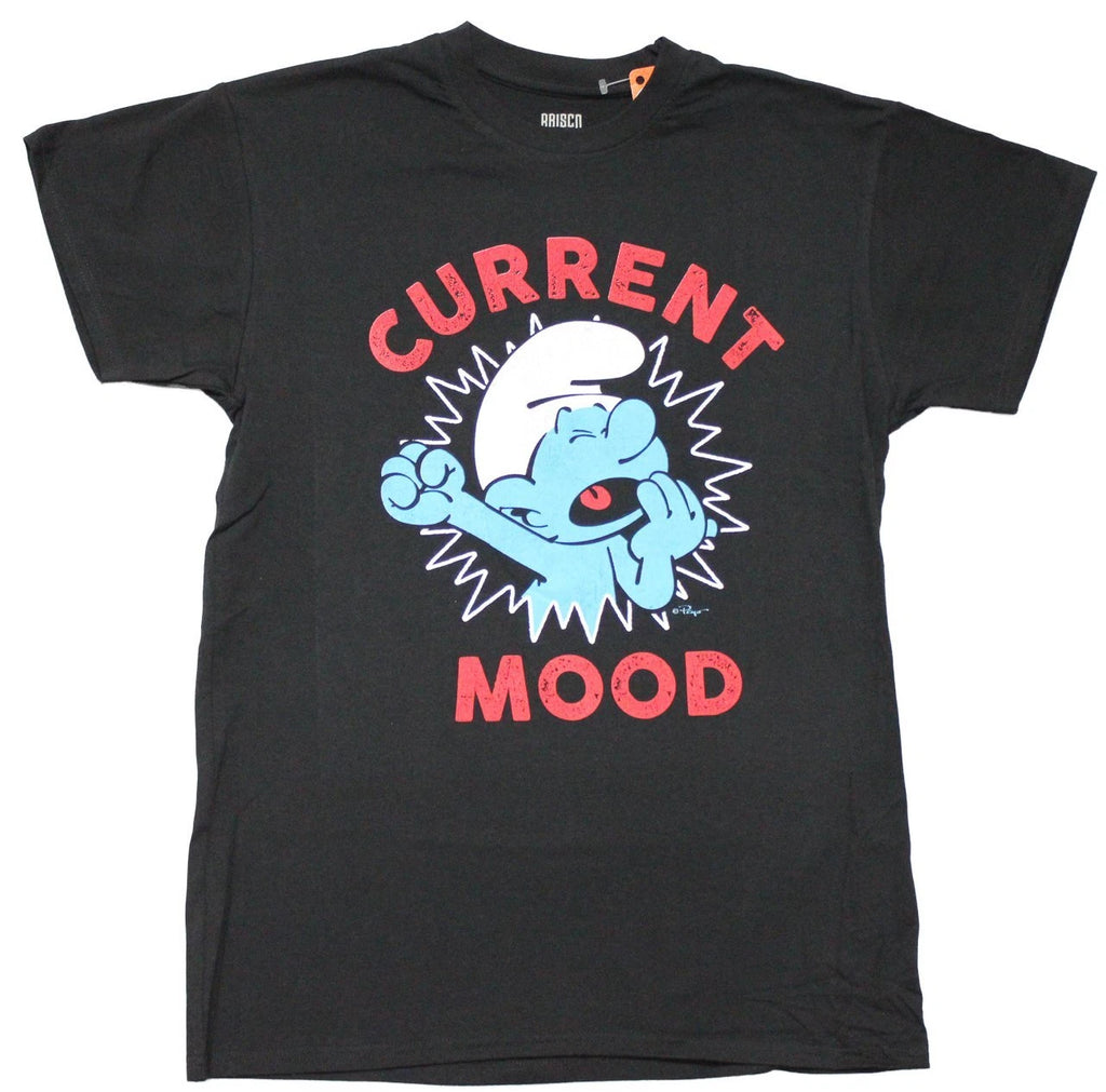Smurfs New Adult T-Shirt - "Current Mood" Yawning Lazy Image