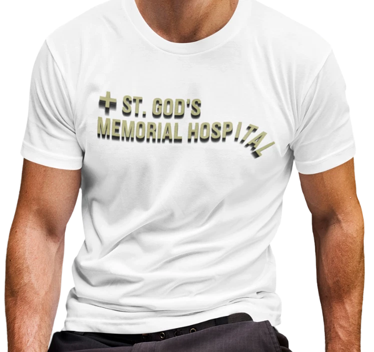 St Gods IDIOCRACY Memorial Hospital T-SHIRT Mike Judge S-3XL Brawndo Funny TEE