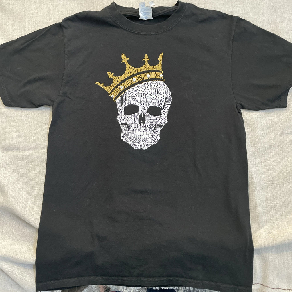 Brooklyn King Skull T-Shirt Men’s S   Hip hop. La pop art   Free shipping
