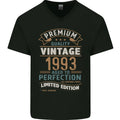 Premium Vintage 33rd Birthday 1993 Mens V-Neck Cotton T-Shirt