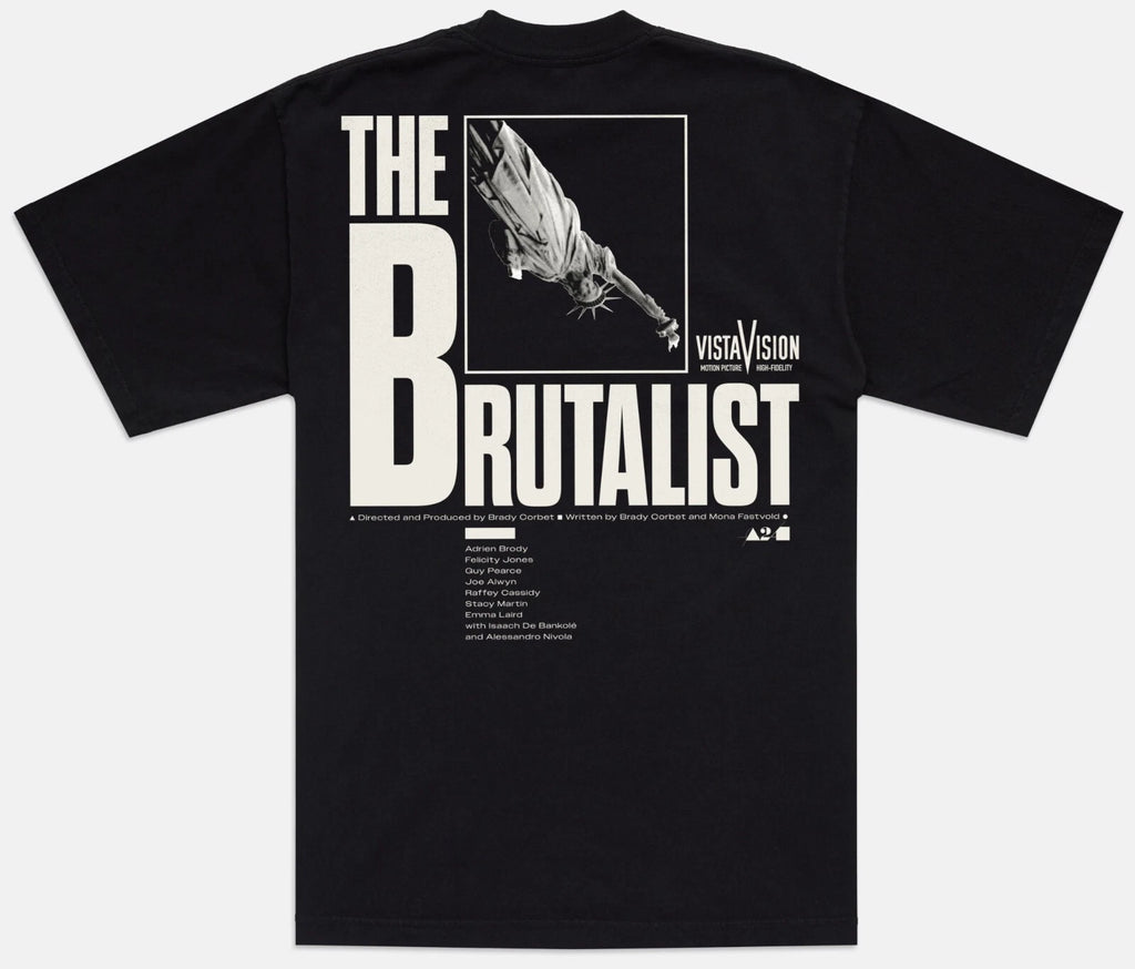 A24 x The Brutalist Title Tee T-Shirt Men's XL Black Architecture Movie NEW