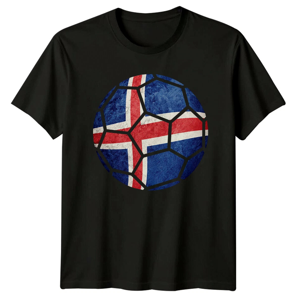Iceland Flag Soccer Ball Sports Mens T-Shirt Womens Tee Graphic Top