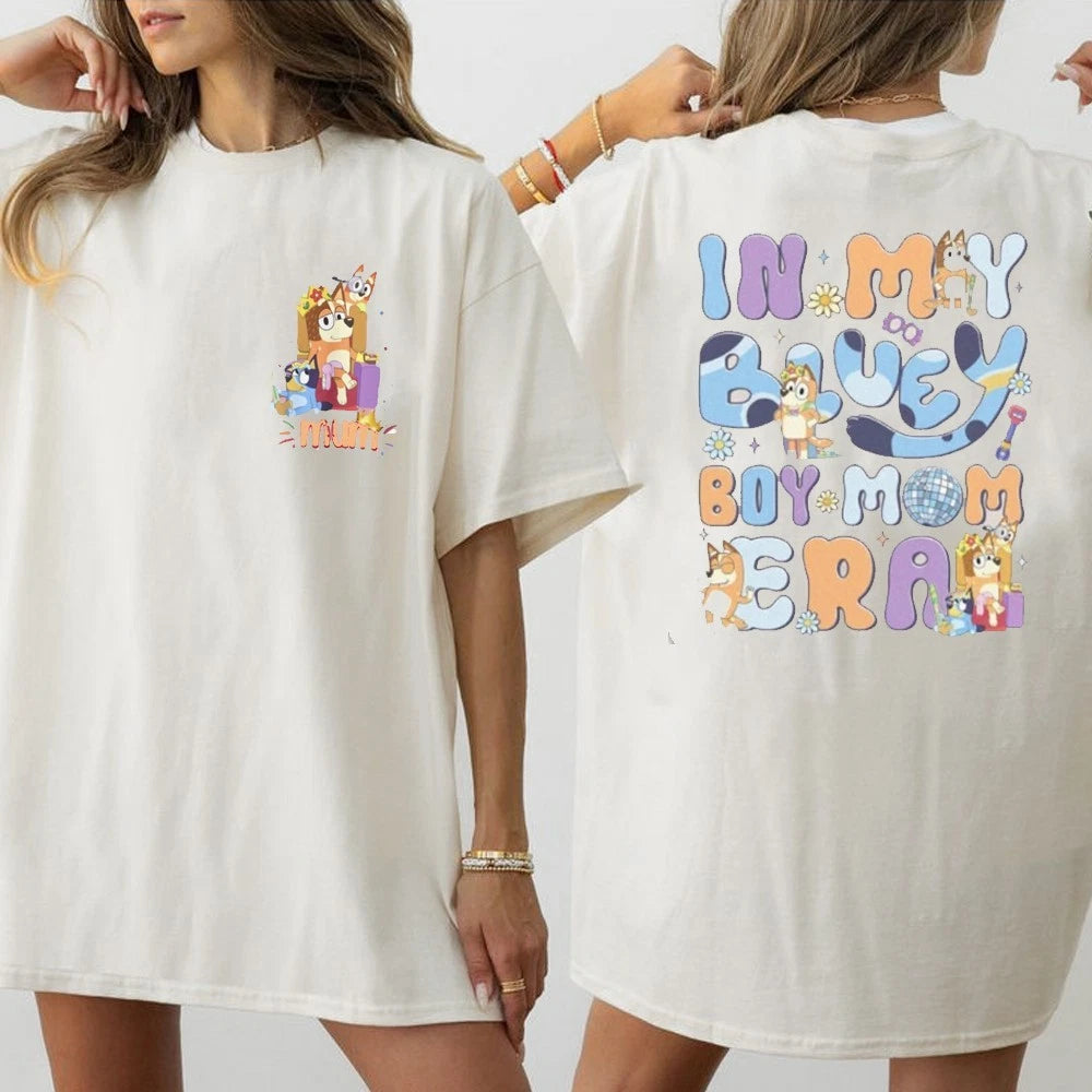 In My Bluey Boy Mom Era T-shirt, Custom Bluey Mum Tee, Mother's Day Gift