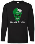 Saudi Arabia Football Skull I Men's Long Sleeve T-Shirt Soccer Flag World