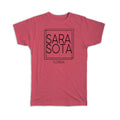 Gift T-Shirt : SARASOTA Florida Square Modern Minimalist Font