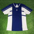 Vintage 2000s Adidas Equipment Blue & White Sport Soccer Shirt Y2K Men's Large