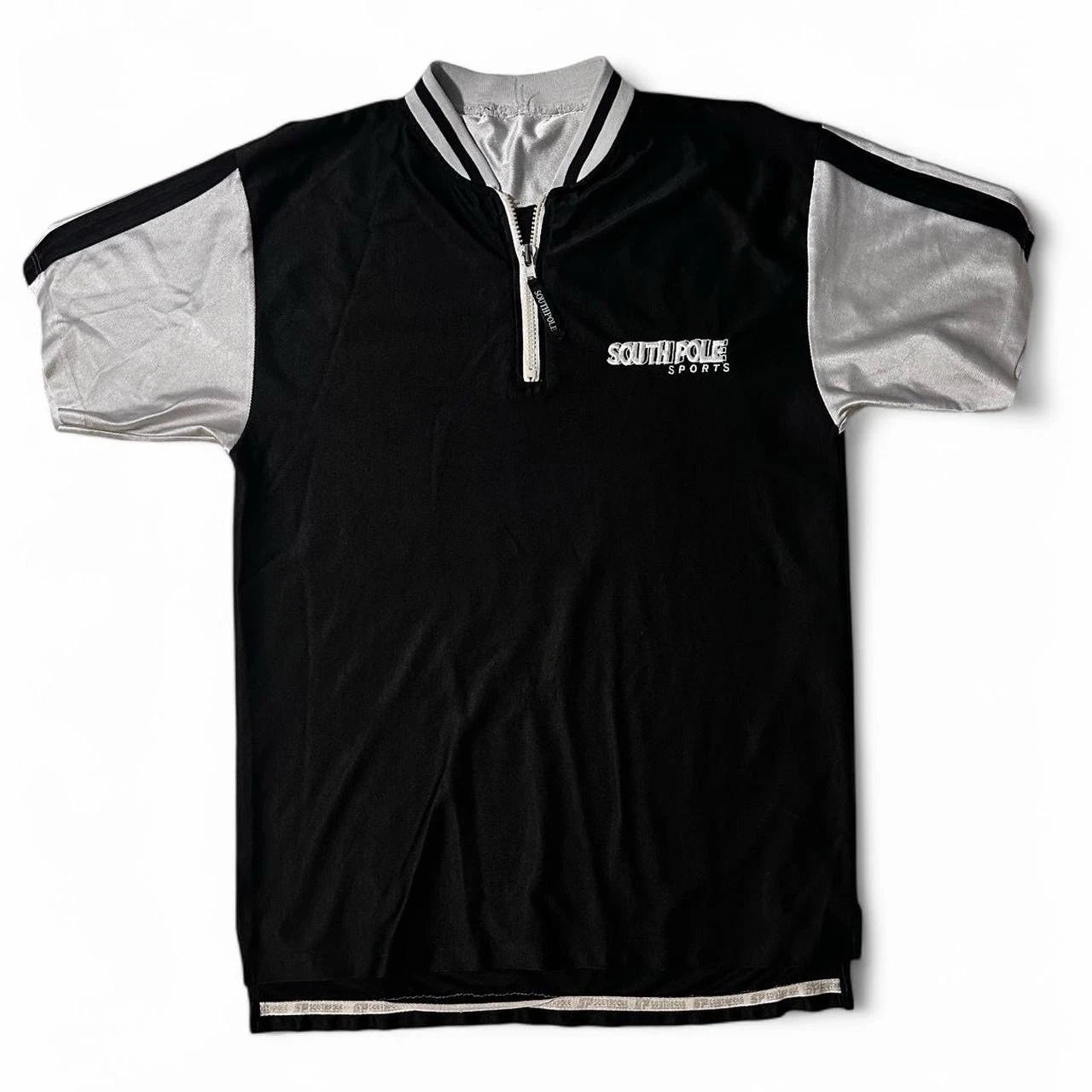 Vintage rare embroidered Southpole logo sports soccer quarter zip shirt jersey