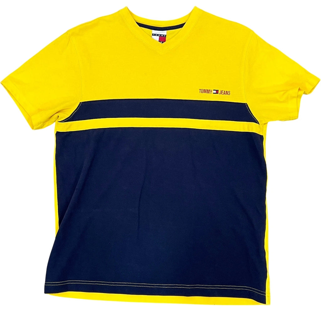 Y2K Tommy Jeans Color Block V Neck Size Small