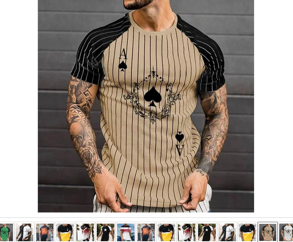 Casual Modern Poker Logo Men's Tee: Stylish Casino Gambling Shirt REGULAR SIZING