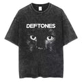 Men’s cotton Washed Black Deftones Graphic T Shirt Vintage Style Band Tee S–