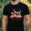 Mens Christmas Flamingo Print Cotton T-Shirt Size XS to 5XL