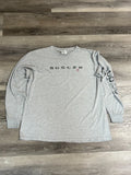 Vintage 90s Adidas Soccer Spellout Long Sleeve Shirt Made In USA Y2K - Men’s XL