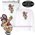 Uncle Sam Patriotic Tennis Team Mascot Player Cartoon Custom T Shirt