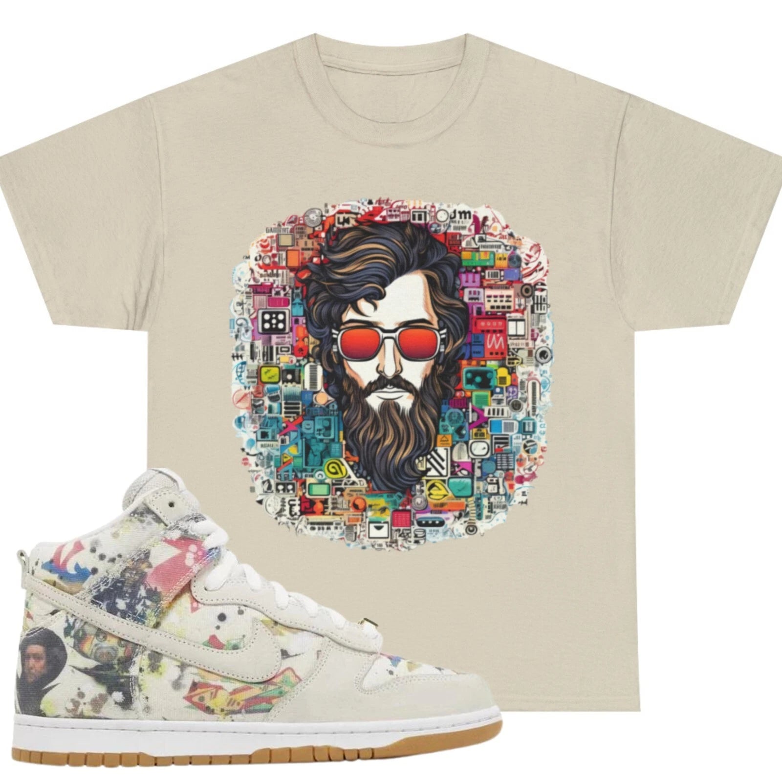 Shirt To Match Dunk High SB Rammellzee Unisex Tee Sneaker Shirt Psychedelic Tee