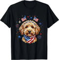 Cute Golden Doodle Patriotic Dog 4th of July Funny Dog Lover T-Shirt