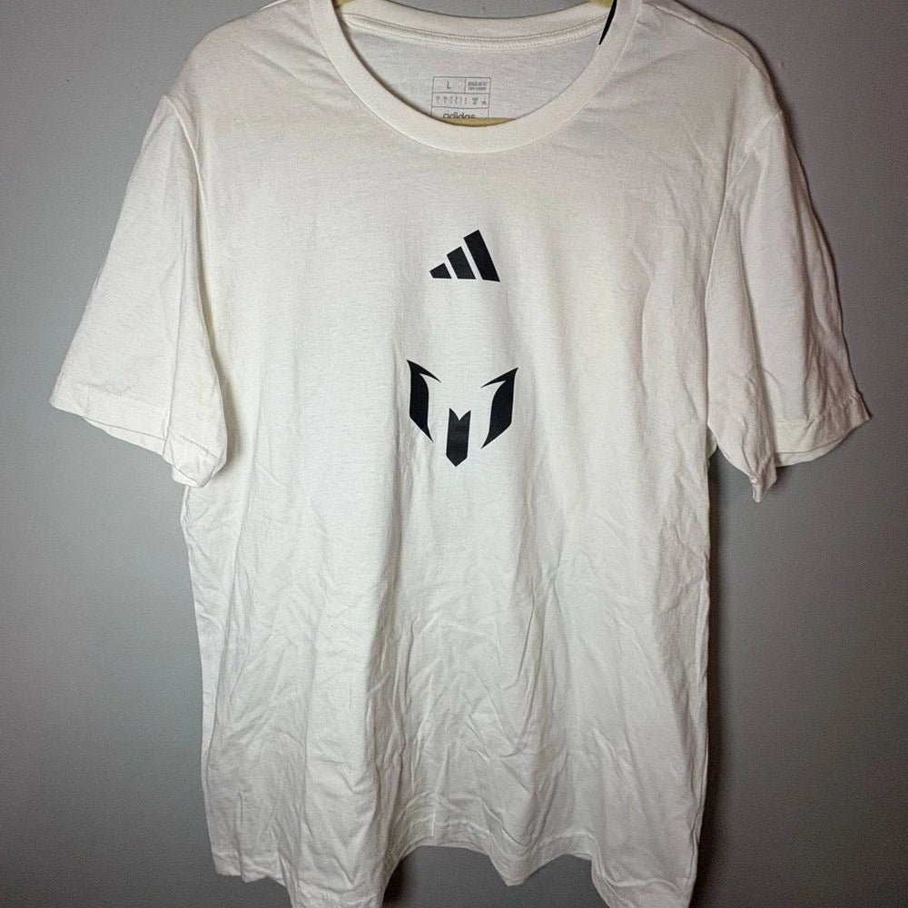 Adidas Messi Graphic T Shirt Mens Large NWT White Soccer Tee