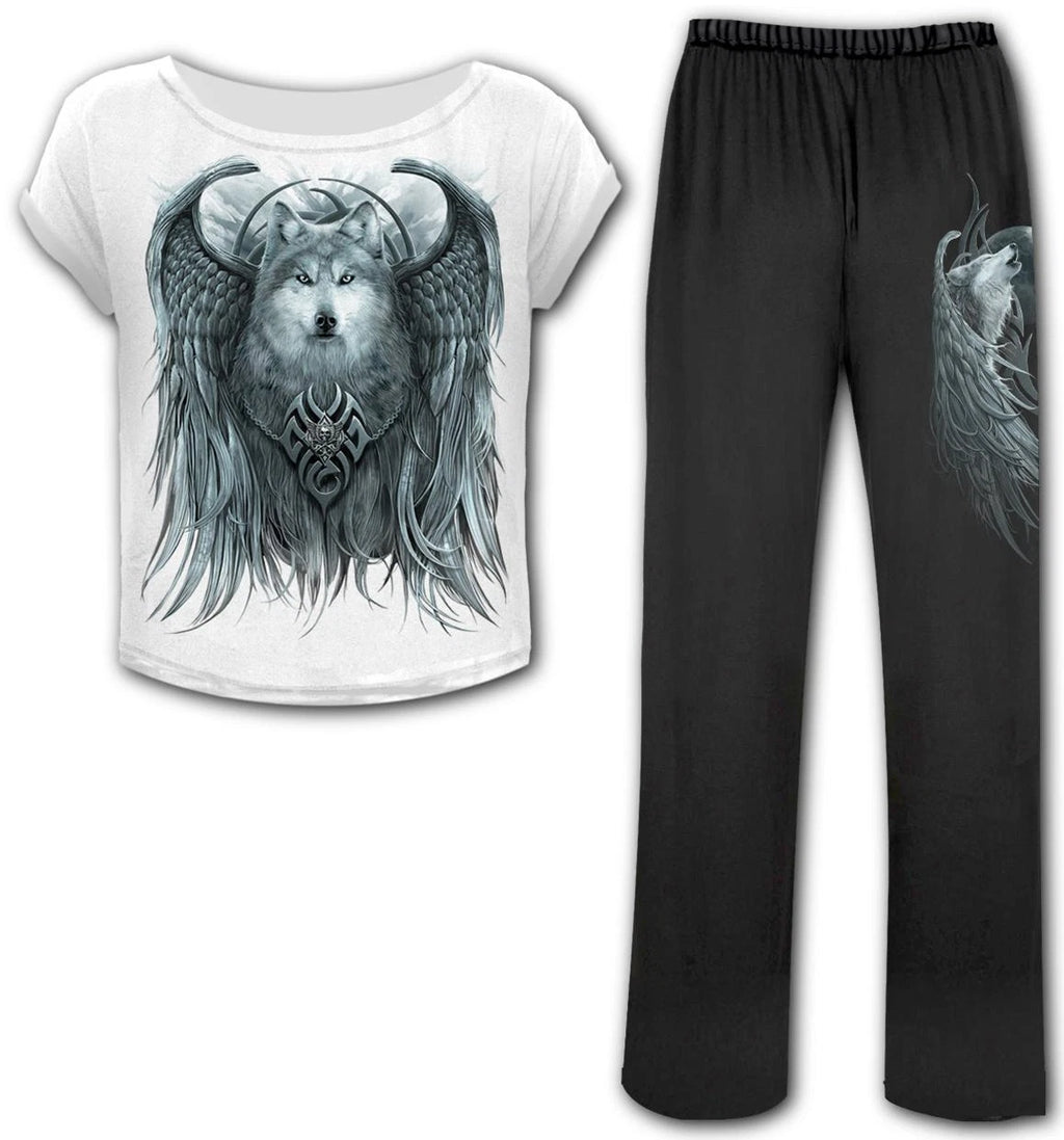 SPIRAL DIRECT WOLF SPIRIT 4 Piece Pyjama Sets/Gift/Nightwear/Wolf/SPIRIT/Top