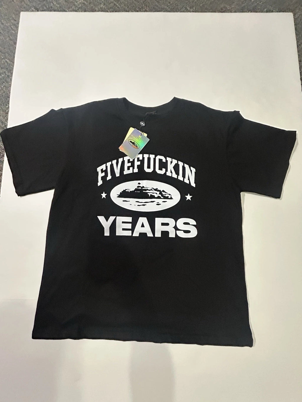 Black Five Fuckin Years Graphic Tee Shirt L Cotton Jersey Crew Neck Short Sleeve