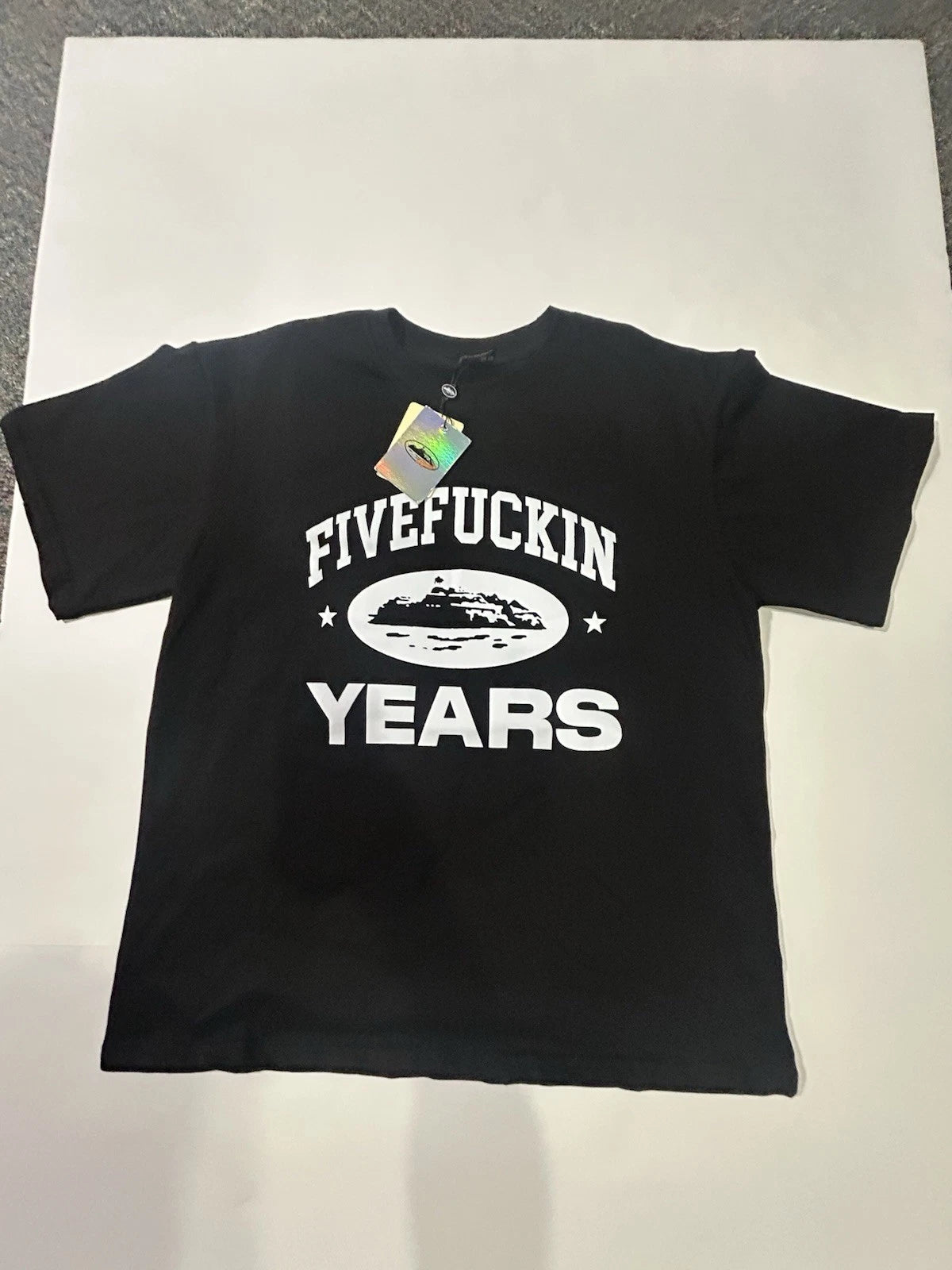Black Five Fuckin Years Graphic Tee Shirt L Cotton Jersey Crew Neck Short Sleeve