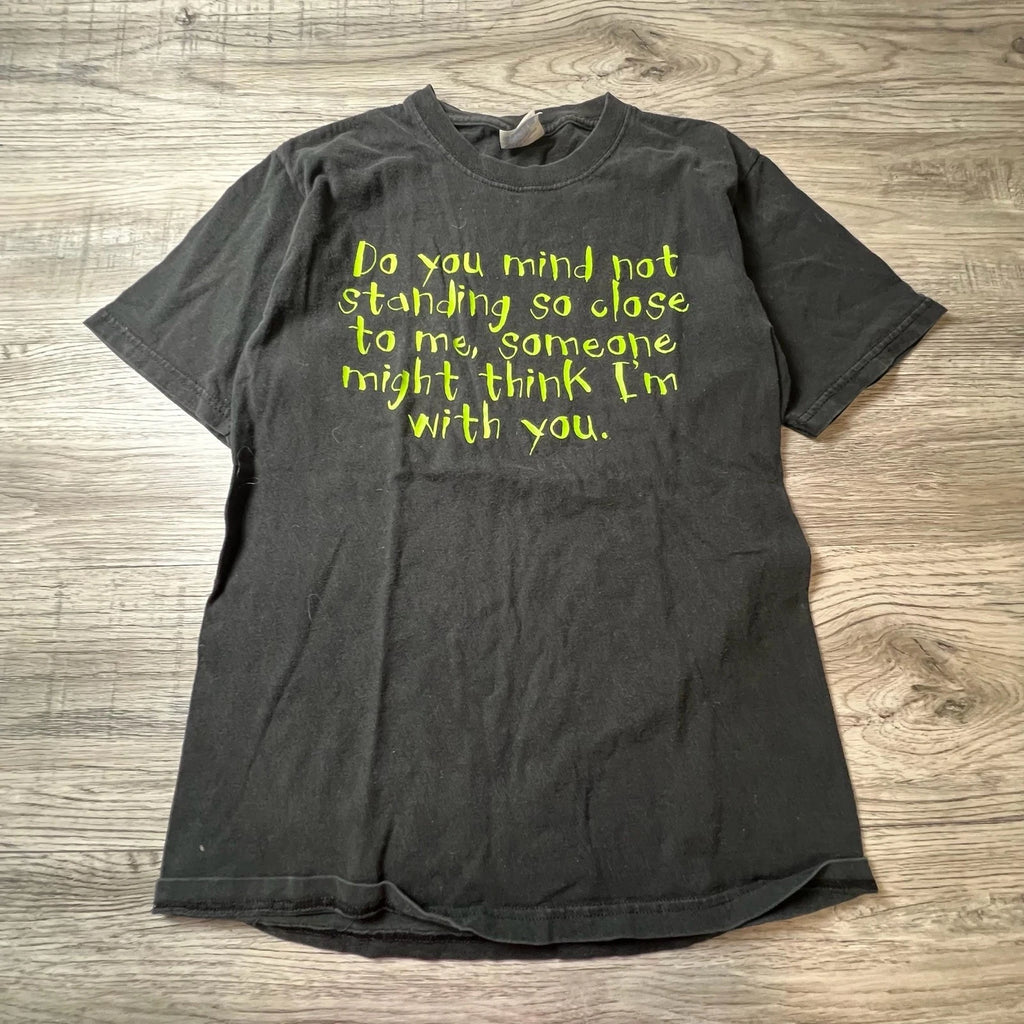 Hanes Graphic Tee Mens Small Black Sarcastic Quote Neon Green Funny T-Shirt S